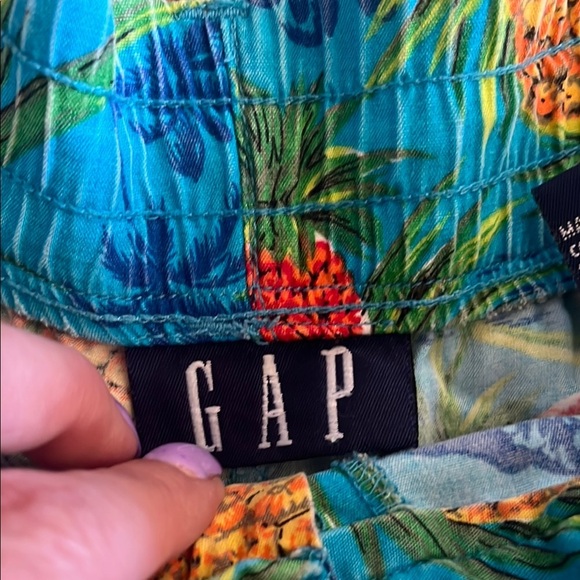 GAP Blue and Yellow Casual Pants with Playful Pineapple  Design - Picture 4 of 6